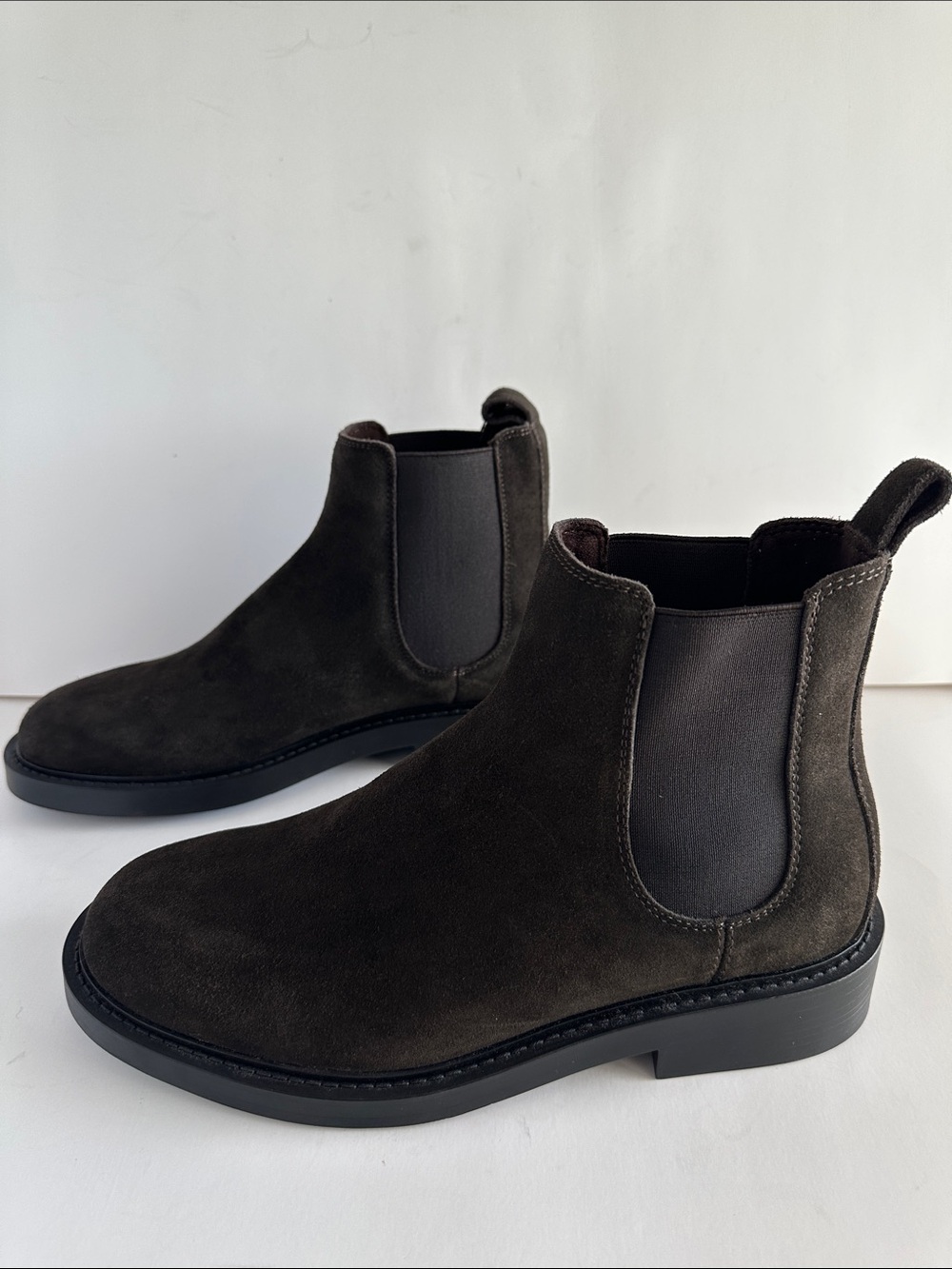 Zara Men’s  Brown Chelsea Boots with Split Leather Size 7